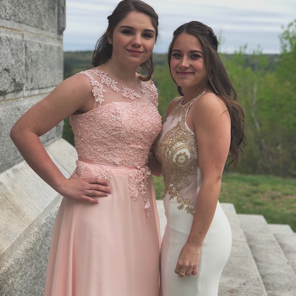 White & gold prom dress! - Picture 3 of 4